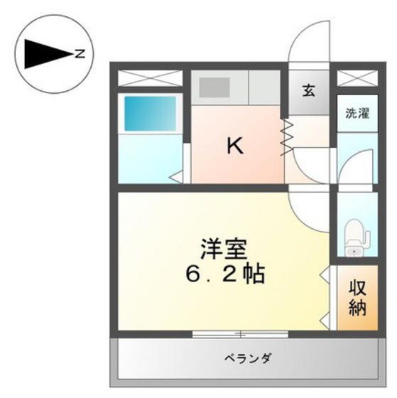 メゾンあさひ(1K/1階)の間取り写真