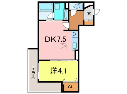 ＪＲ東海道本線 安城駅 徒歩7分 3階建 築1年(1DK/2階)の間取り写真