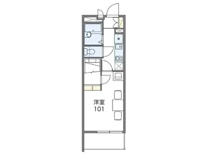 レオパレス三郷中央 清(1K/1階)の間取り写真