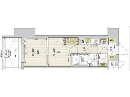 アスヴェル京都西大路サウス(1DK/2階)の間取り写真