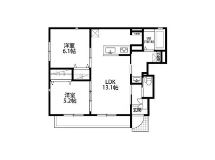 アムール京都梅小路(2LDK/1階)の間取り写真
