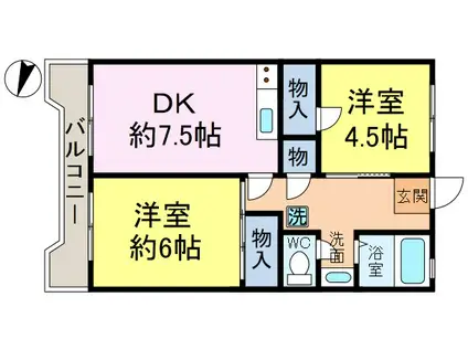 メゾン新小岩(2DK/3階)の間取り写真