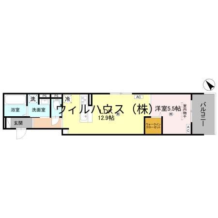 PORTO SERENO(1LDK/3階)の間取り写真