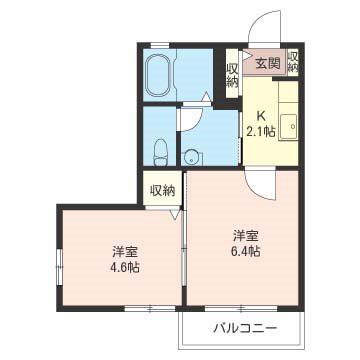 メゾンコキヤージュ(2K/1階)の間取り写真