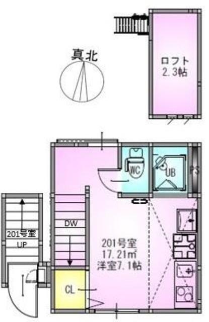 VILLEST 上石神井(ワンルーム/2階)の間取り写真