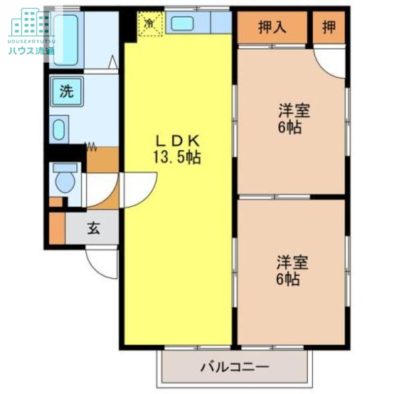 セジュールM-A(2LDK/2階)の間取り写真