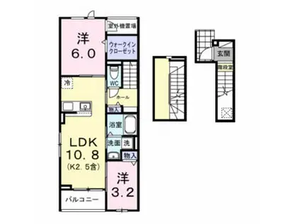 ハイライト(2LDK/3階)の間取り写真