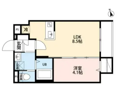 LUNA COURT(1LDK/1階)の間取り写真