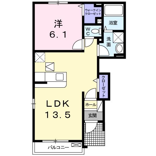 セントラルビレッジ・宮代(1LDK/1階)の間取り写真