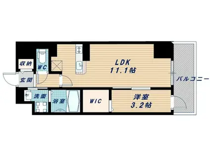 ECORO TOYONAKA(1LDK/7階)の間取り写真