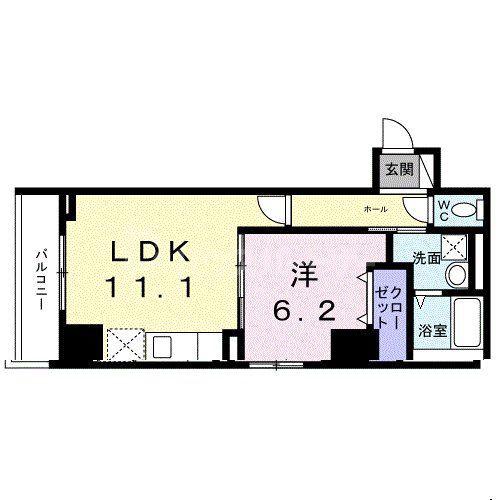シエスタ キー(1LDK/6階)の間取り写真