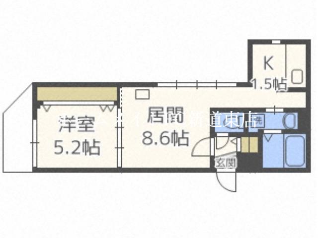 ENCORE札幌(1LDK/4階)の間取り写真