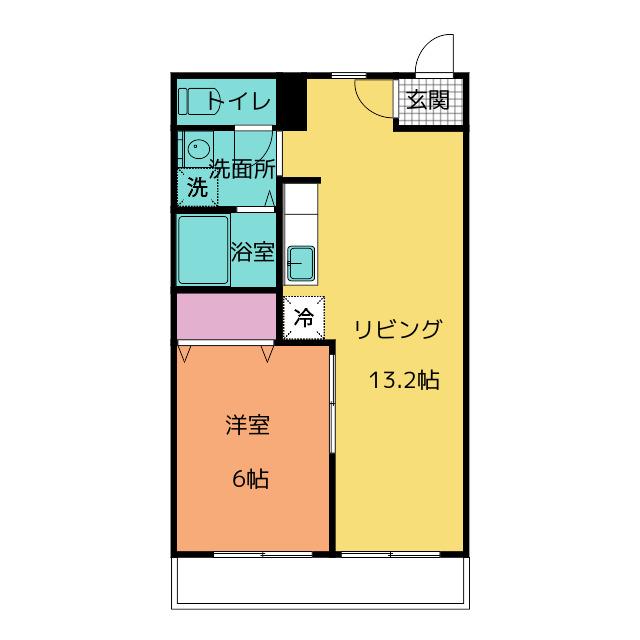 CHAMY(1LDK/2階)の間取り写真