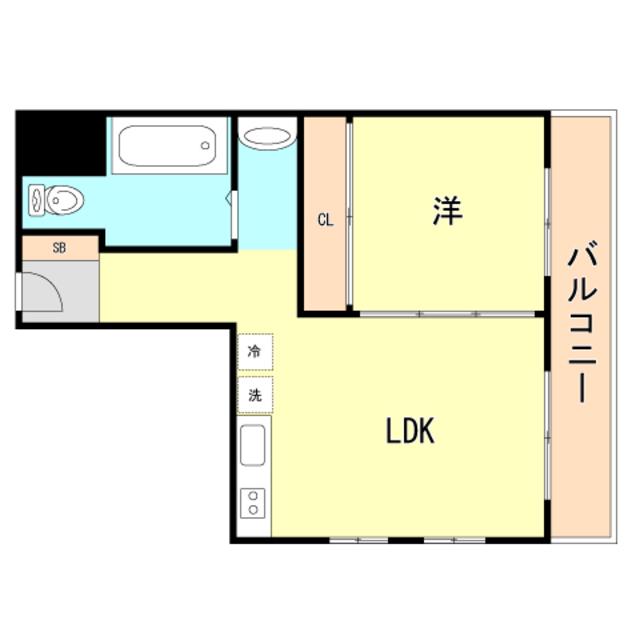 北野コーポラス(1LDK/2階)の間取り写真