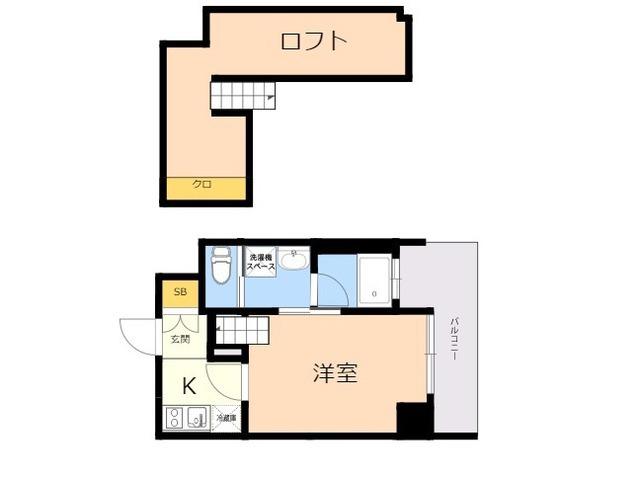 レキシントンスクエア薬院(1SK/9階)の間取り写真