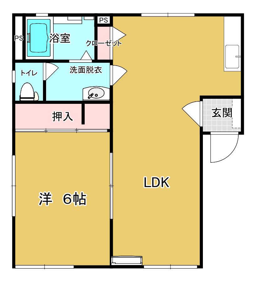 ドリームT&T(1LDK/1階)の間取り写真
