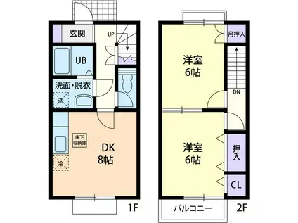プラムヒルA(2DK/1階)の間取り写真