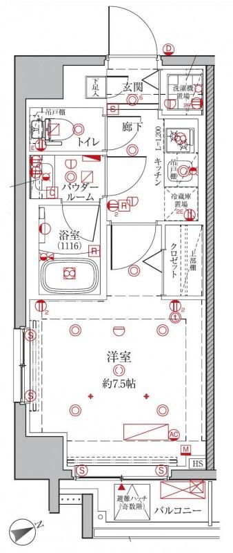 クレイシア浅草橋(1K/3階)の間取り写真