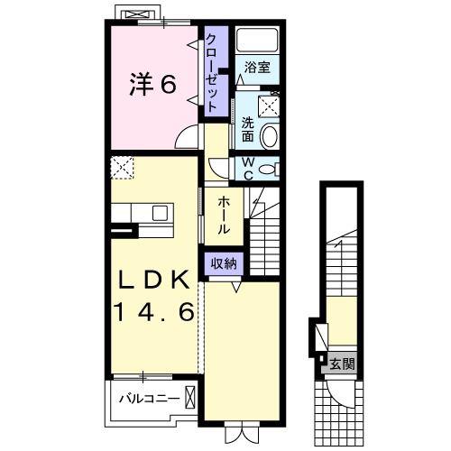 ＪＲ中央本線 土岐市駅 徒歩26分 2階建 築14年(1LDK/2階)の間取り写真