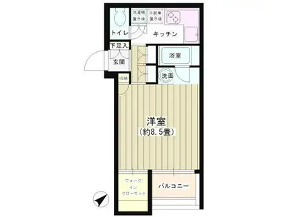 JOYCE山王(1K/4階)の間取り写真