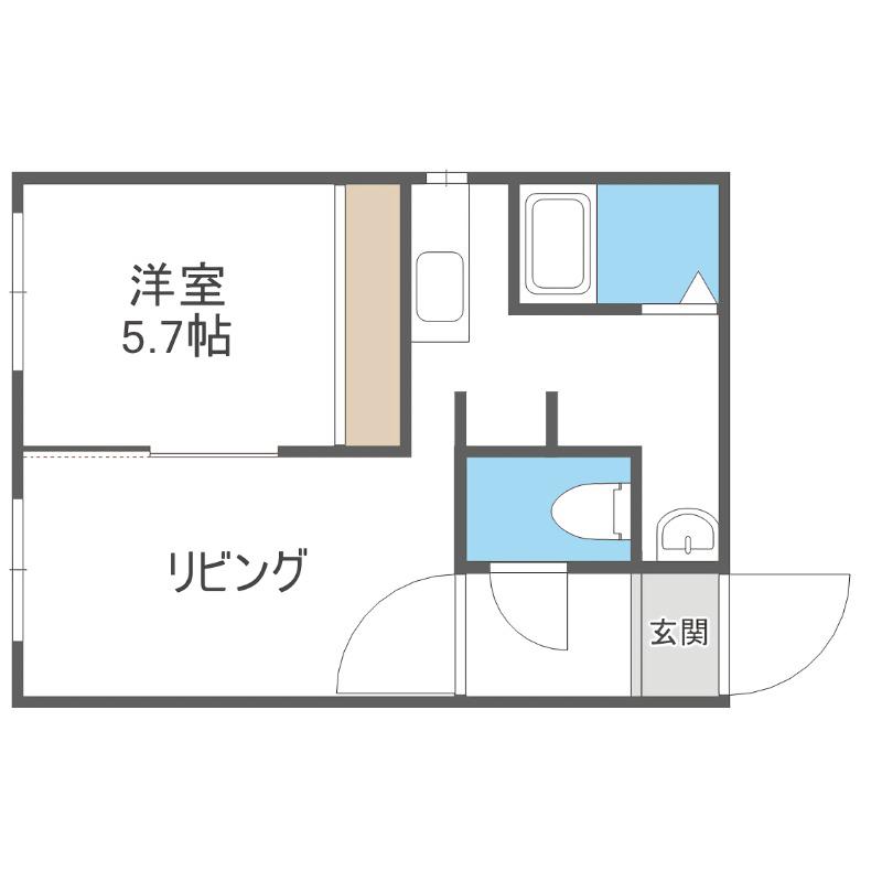 パトラス白石(1LDK/2階)の間取り写真