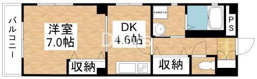 ファルマプラス(1DK/6階)の間取り写真