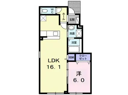 コンフォートIII(1LDK/1階)の間取り写真