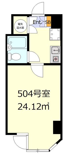 ライオンズマンション西五反田第2(1K/5階)の間取り写真