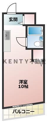 ニューハイム(ワンルーム/2階)の間取り写真