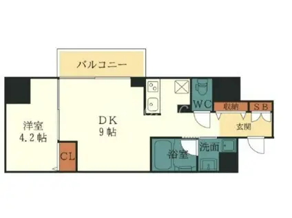 ユーズ七番館(1DK/11階)の間取り写真