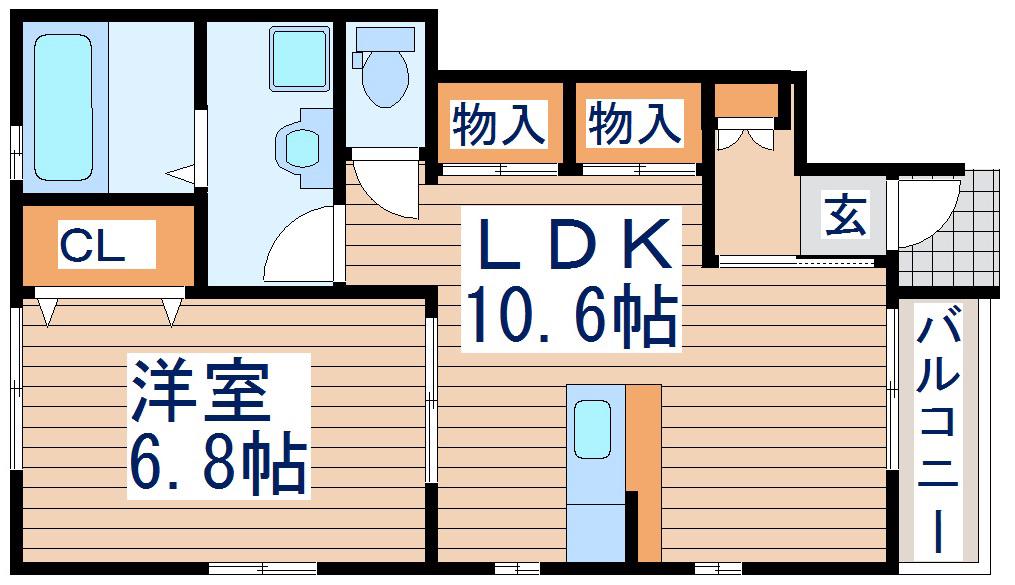 ラフィーネ(1LDK/1階)の間取り写真