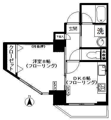 プレミール羽田(1DK/6階)の間取り写真