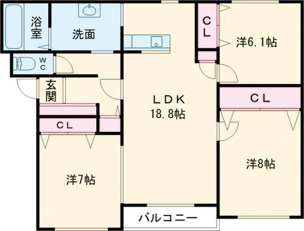 さくらTRA(3LDK/2階)の間取り写真