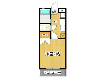 アメニティー高見原(1K/3階)の間取り写真