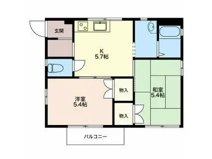 ウエスト佐藤(1LDK/2階)の間取り写真