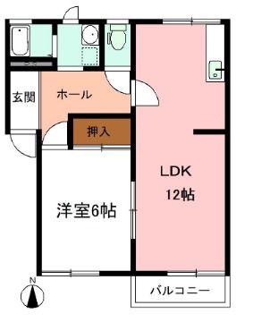 タウニィ石田(1LDK/1階)の間取り写真