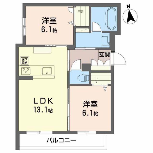 シャーメゾン光樹セントラル(2LDK/1階)の間取り写真