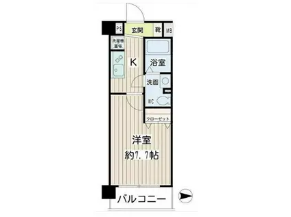 ムエット菊川(1K/7階)の間取り写真