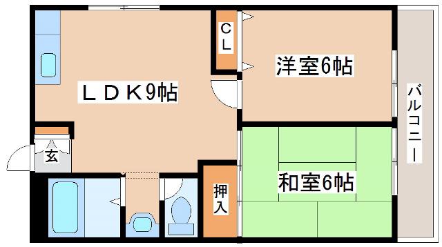 明政ハイツ(2LDK/2階)の間取り写真