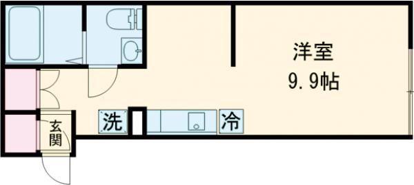 COLLINA本浦20(ワンルーム/1階)の間取り写真