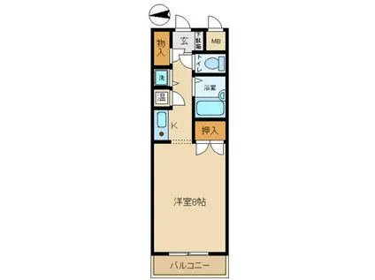 ボヌワールスガノ(1K/7階)の間取り写真