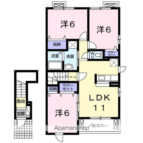ブローテ堤(3LDK/2階)の間取り写真