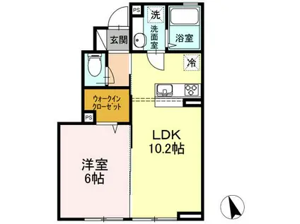 フローラ野沢(1LDK/1階)の間取り写真