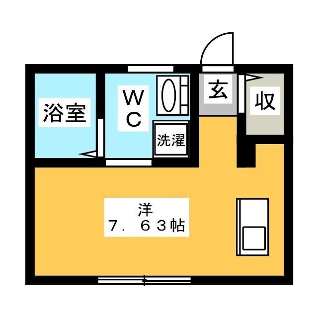 ポートハウス3(ワンルーム/1階)の間取り写真