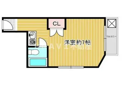 シャローム高井田(ワンルーム/4階)の間取り写真