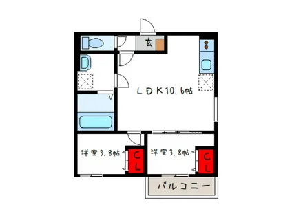 D POTRA GRANZ(2LDK/3階)の間取り写真