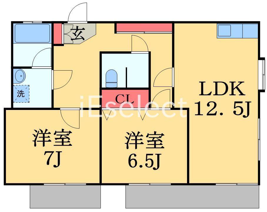 アレイプレジオ(2LDK/2階)の間取り写真