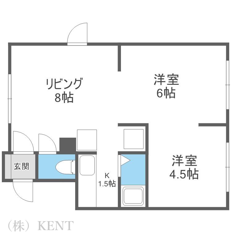 コーポみうら(2LDK/3階)の間取り写真