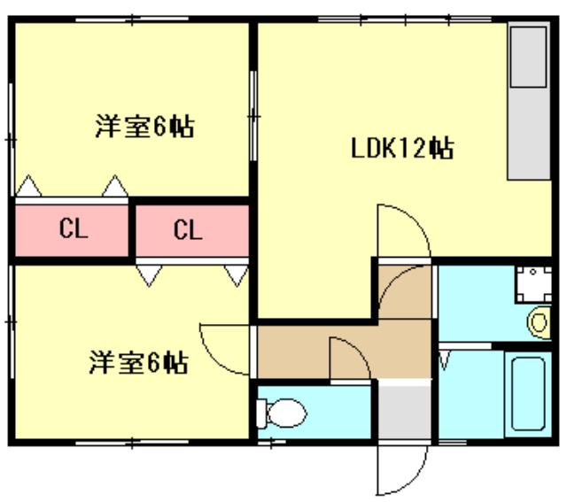 ライフステージ潤野(2LDK/1階)の間取り写真