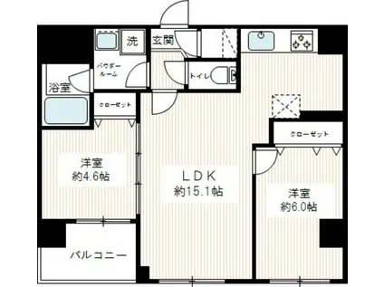 HYS STAGE BRILLANT(2LDK/9階)の間取り写真